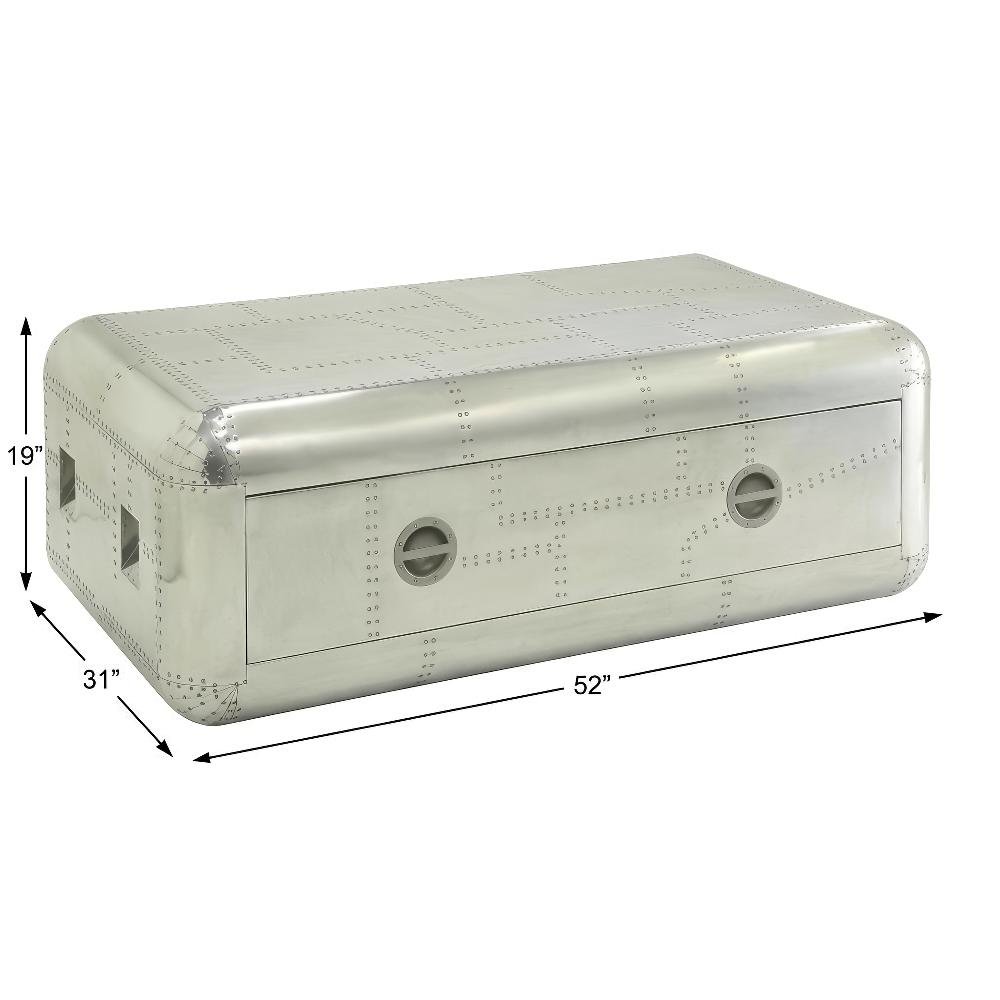 Aluminum Coffee Table with Durable Metal Frame and Spacious Surface