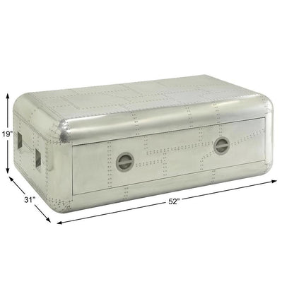 Aluminum Coffee Table with Durable Metal Frame and Spacious Surface