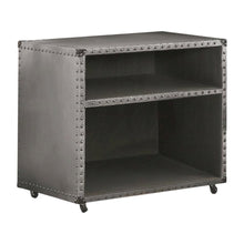 Vintage Brown Aluminum Nightstand with Usb Power Dock and Industrial Style