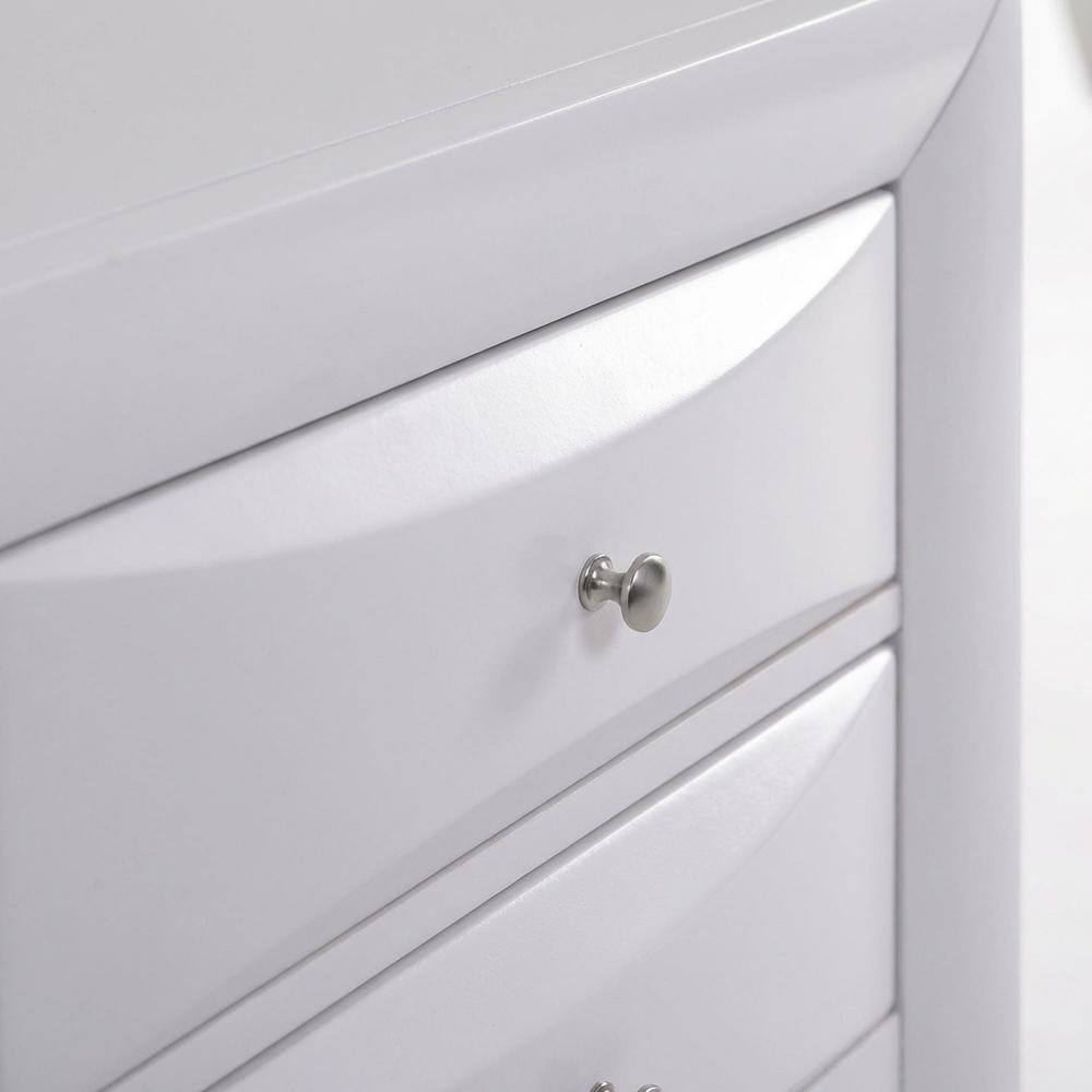 White Bedroom Nightstand with Rectangular Design for Modern Style