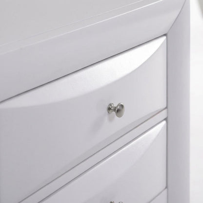 White Bedroom Nightstand with Rectangular Design for Modern Style