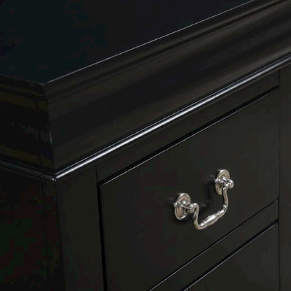 Black Philippe Iii Nightstand with Classic Design and Sturdy Construction