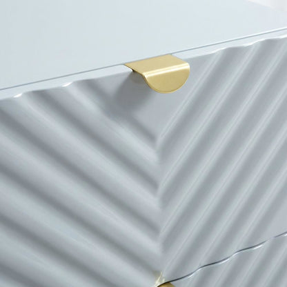 Gray Nightstand with High Gloss Finish and Contemporary Style
