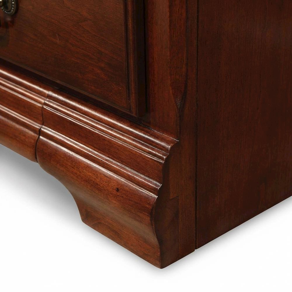 Cherry wood TV stand with sleek modern design and ample storage