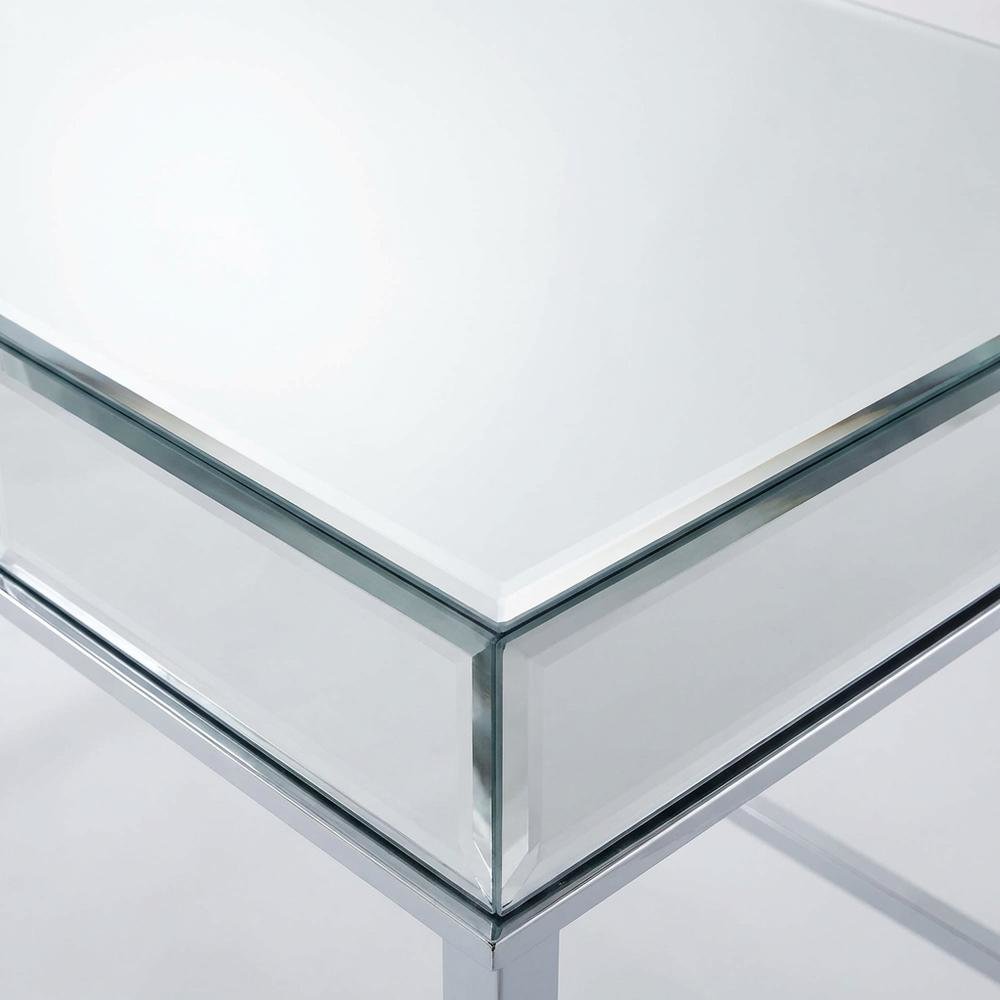 Modern Mirrored And Chrome Finish Writing Desk For Home Office