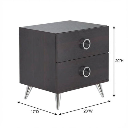 Espresso Night Table with Modern Design and Sturdy Build