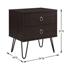 Dark Merlot Nightstand with Transitional Style and Spacious Tabletop