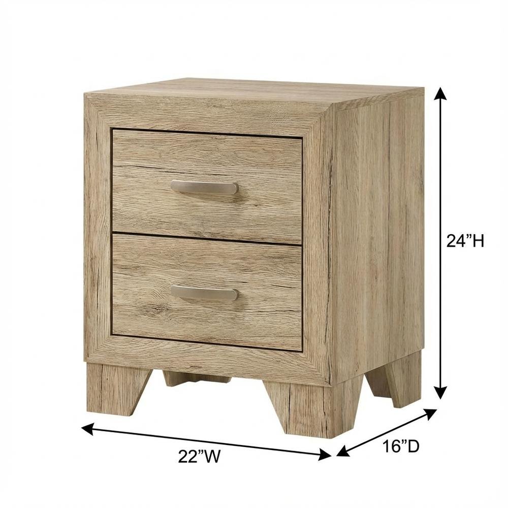 Wood Bedroom Nightstand with Transitional Style and Spacious Surface