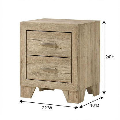 Wood Bedroom Nightstand with Transitional Style and Spacious Surface