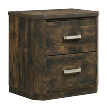Rustic Walnut Nightstand with Transitional Style and Storage Space
