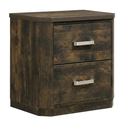 Rustic Walnut Nightstand with Transitional Style and Storage Space