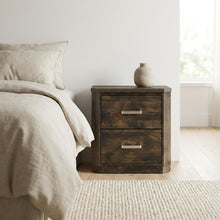 Rustic Walnut Nightstand with Transitional Style and Storage Space
