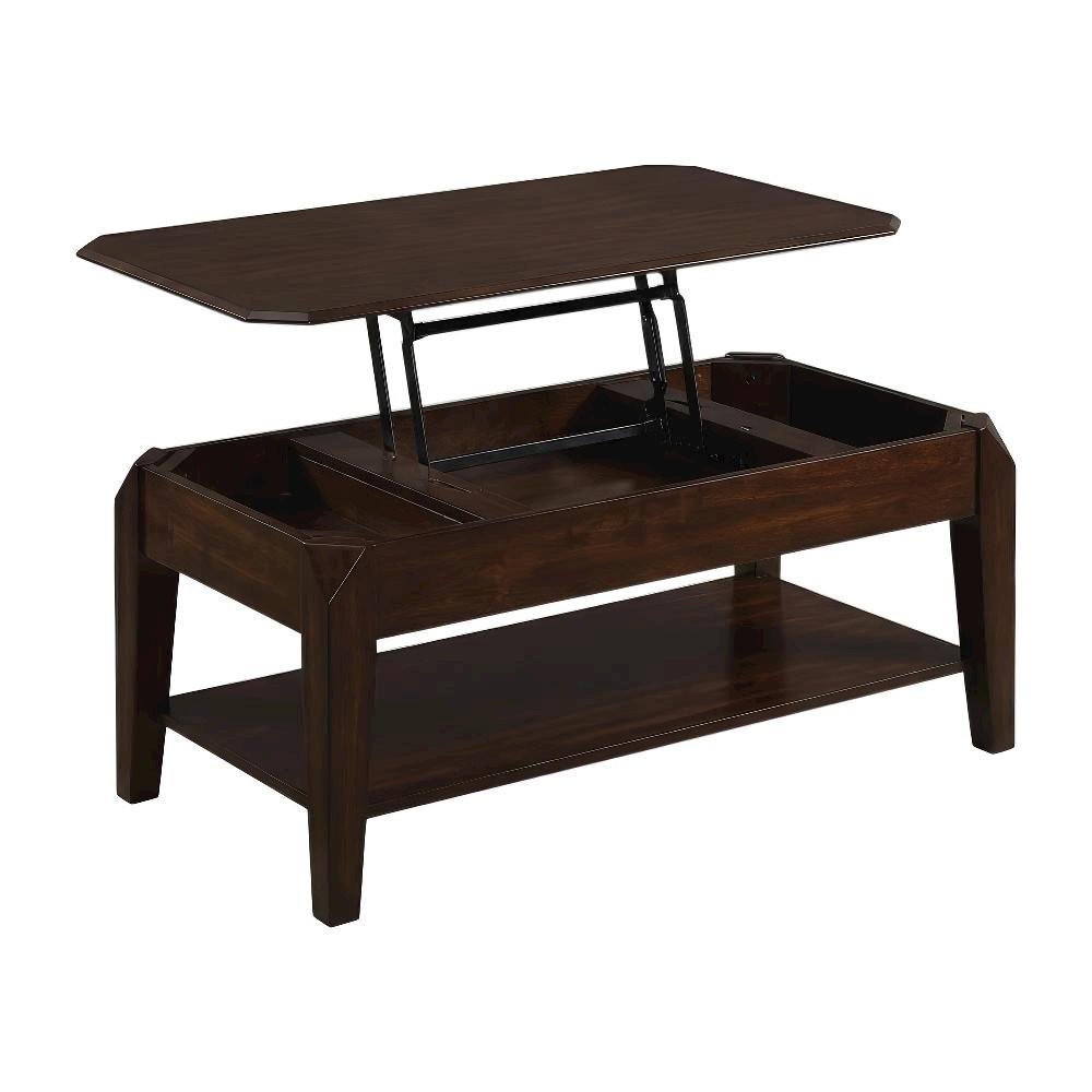 Coffee Table Walnut Wood Veneer Lift Top Storage Engineered Wood