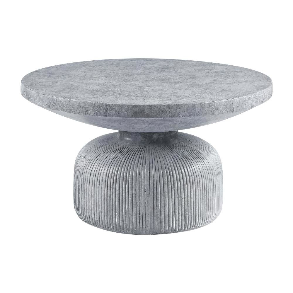 Cement Coffee Table Weathered Gray with Sturdy Construction and Modern Design