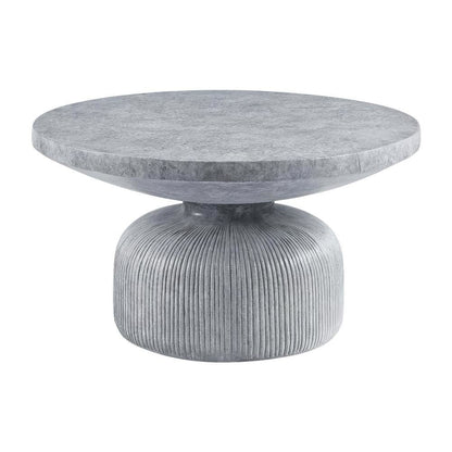 Cement Coffee Table Weathered Gray with Sturdy Construction and Modern Design