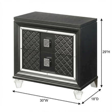 Metallic Gray Nightstand with Modern Glam and Contemporary Style