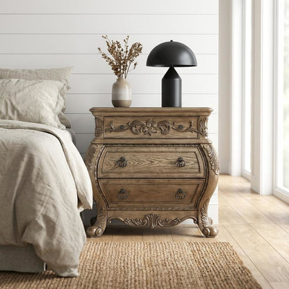 Vintage Oak Nightstand with Traditional Wooden Finish and Classic Design
