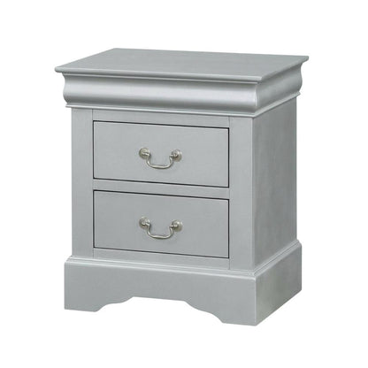 Nightstand with Nickel Hardware and Traditional Design