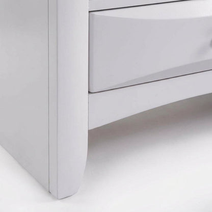 White Bedroom Nightstand with Rectangular Design for Modern Style