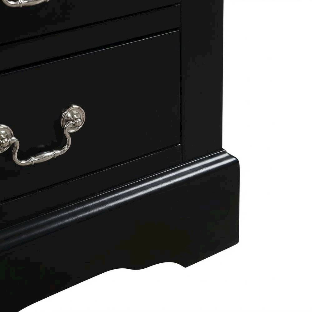 Black Philippe Iii Nightstand with Classic Design and Sturdy Construction