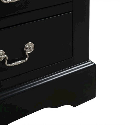Black Philippe Iii Nightstand with Classic Design and Sturdy Construction