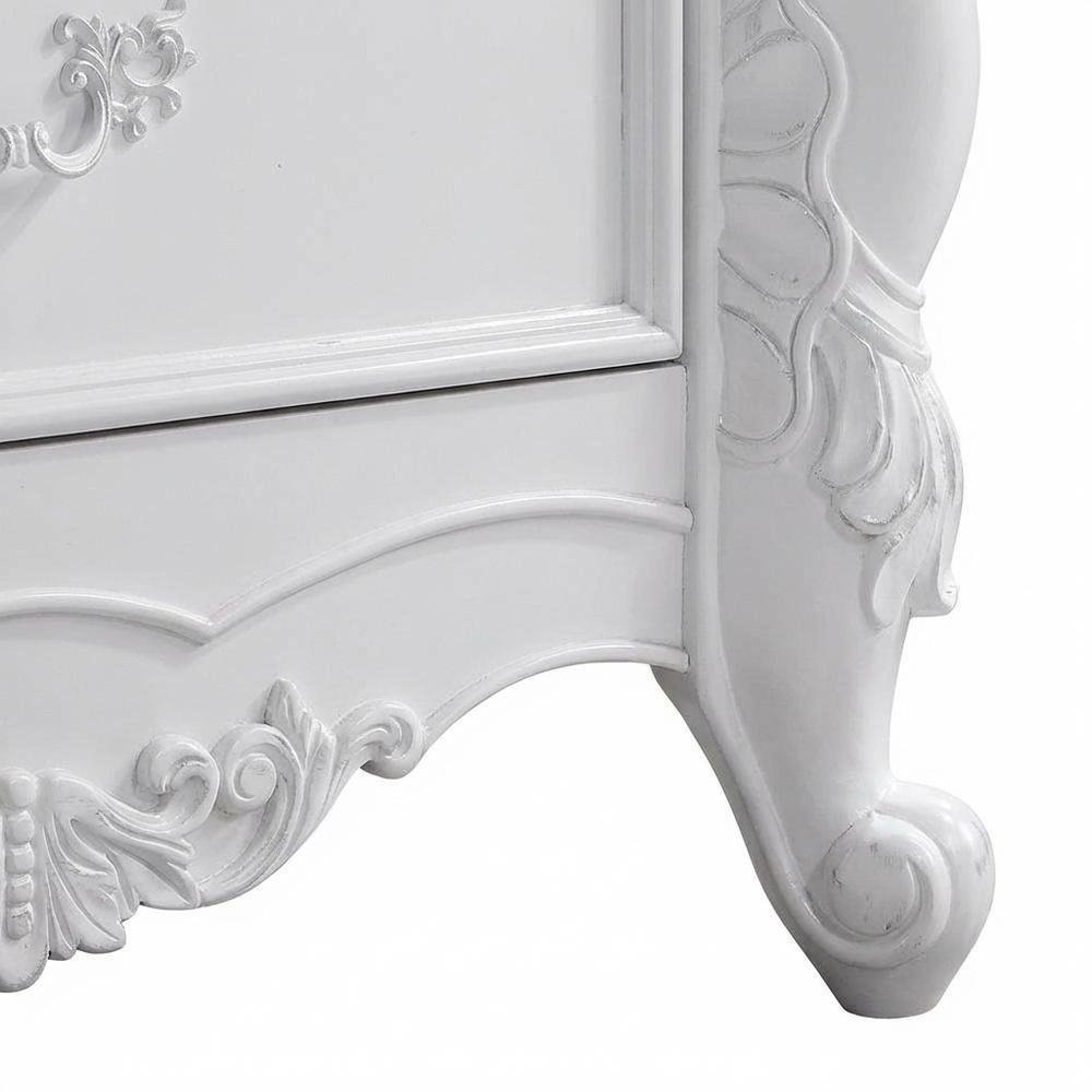 White Finish Nightstand with Modern Design and Sturdy Construction