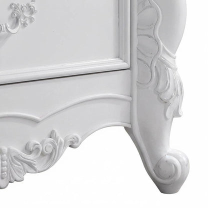 White Finish Nightstand with Modern Design and Sturdy Construction