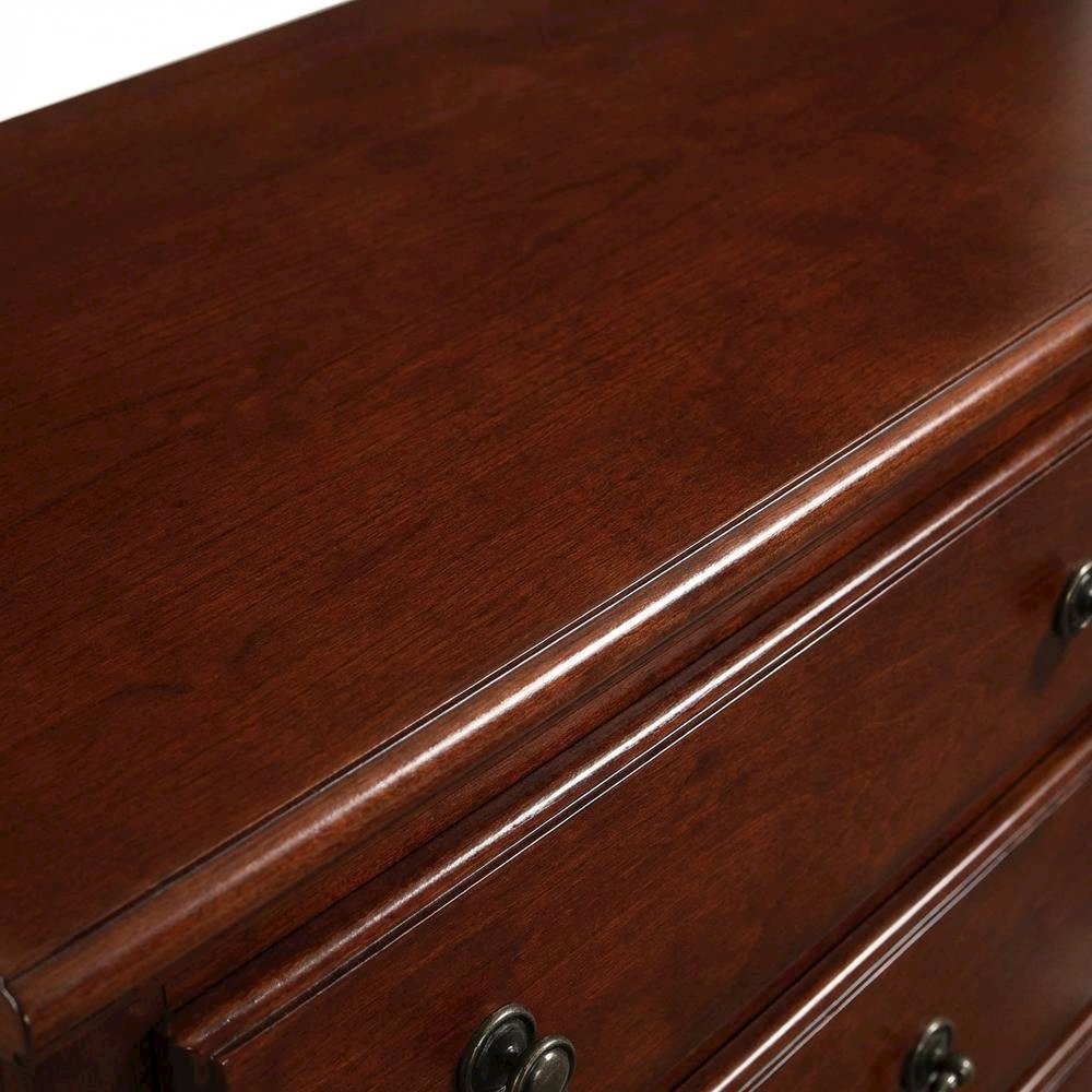 Cherry wood TV stand with sleek modern design and ample storage