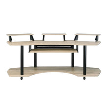 Contemporary Office Desk In Natural Oak With Steel Frame And Veneer Finish