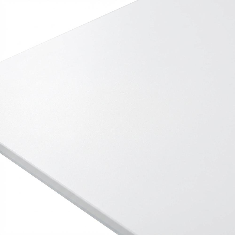 White And Chrome Finish Writing Desk With Modern Design