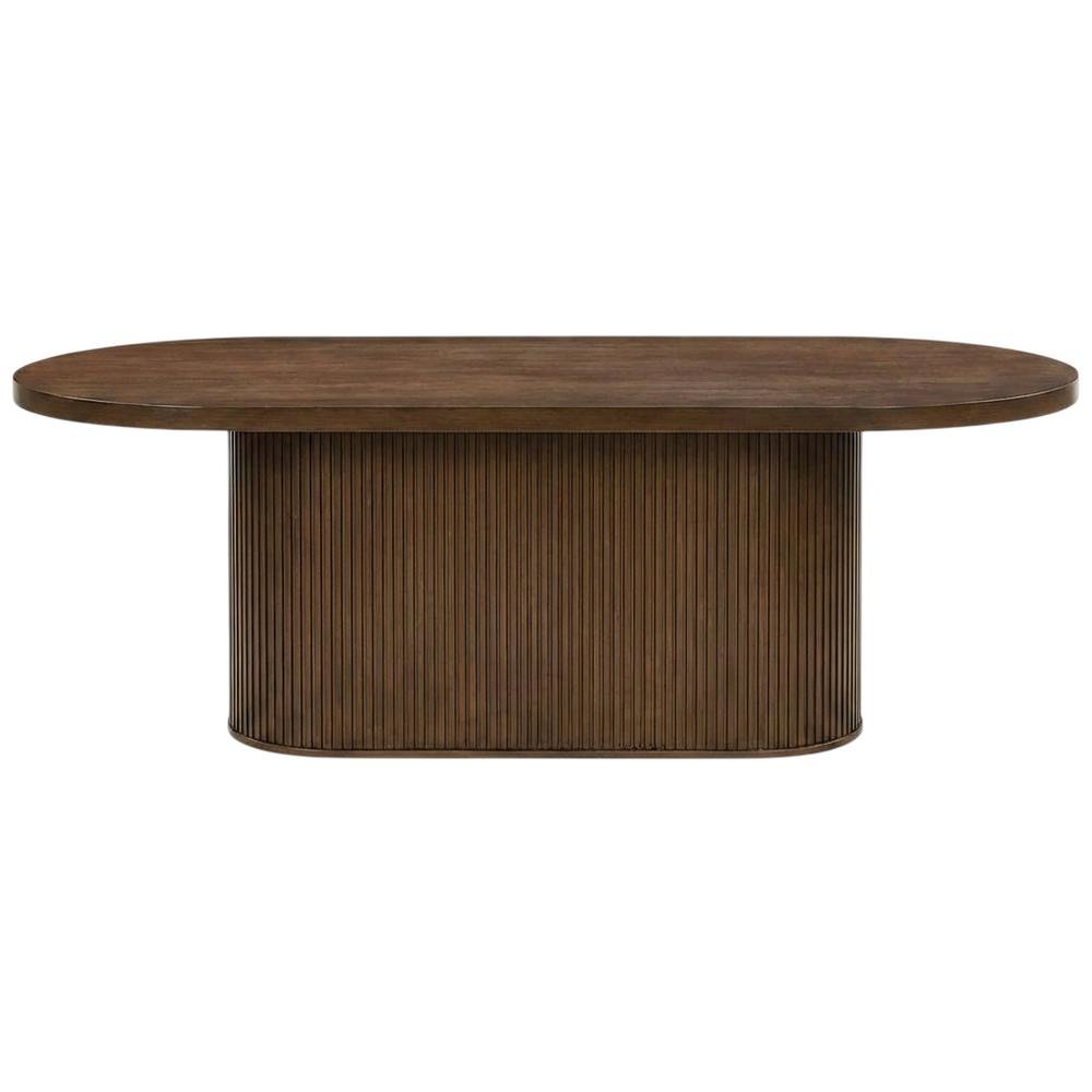 Walnut Oval Dining Table, Traditional Wood, Seats 6