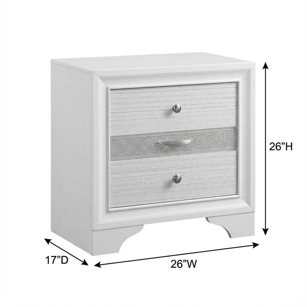 Contemporary White Nightstand with Clean Design and Sturdy Build