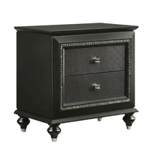 Metallic Gray Nightstand with Glam Contemporary Style