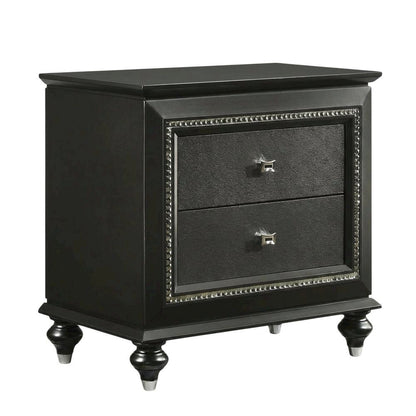 Metallic Gray Nightstand with Glam Contemporary Style