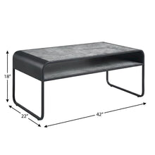 Concrete Gray and Black Coffee Table with Industrial Design and Metal Frame