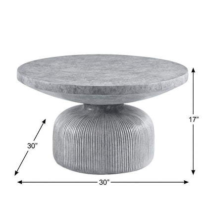 Cement Coffee Table Weathered Gray with Sturdy Construction and Modern Design
