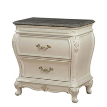 Pearl White Nightstand with Granite Top and Modern Design