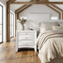 White Bedroom Nightstand with Rectangular Design for Modern Style