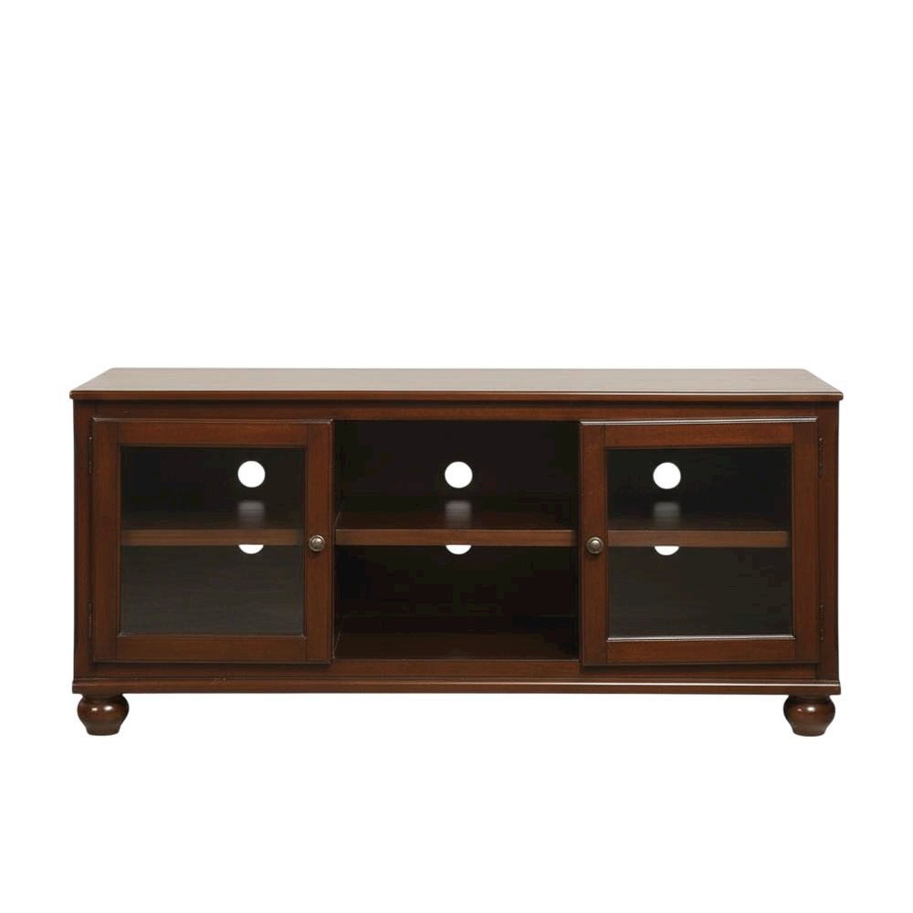 Walnut Wood TV Stand with Modern Design and Veneer Finish