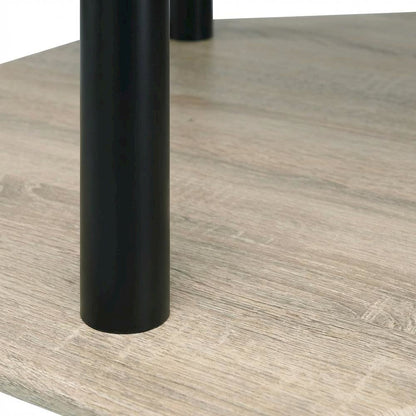 Contemporary Office Desk In Natural Oak With Steel Frame And Veneer Finish