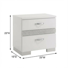 White High Gloss Nightstand with Contemporary Style and Storage Facility