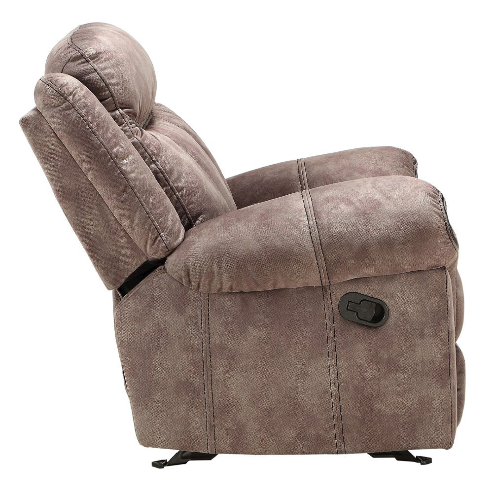 Zubaida Motion Loveseat & Console w/USB Port Two Tone Chocolate Velvet