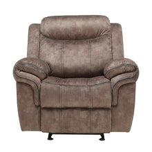 Velvet Glider Recliner Rocker Chair, Two Tone Chocolate Velvet