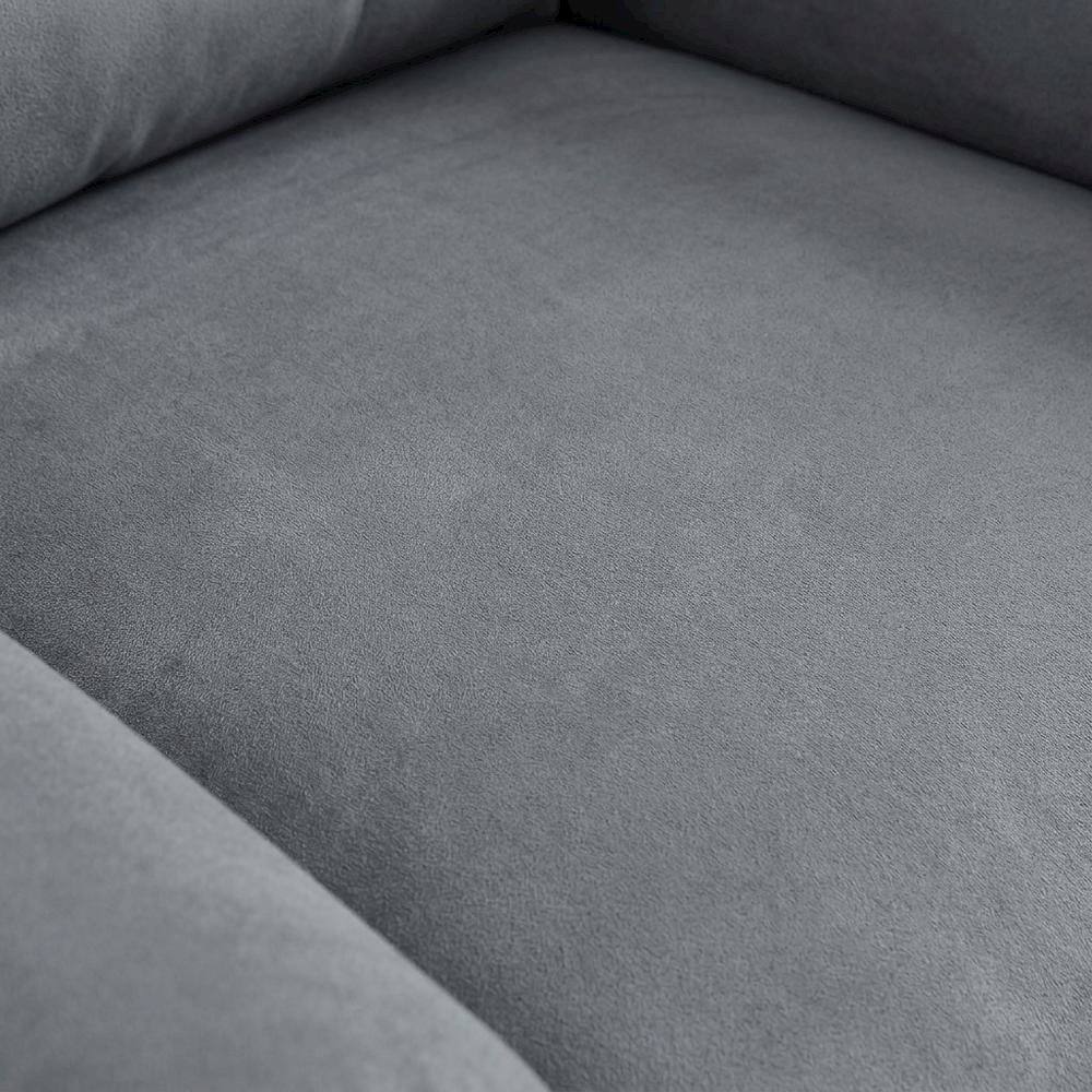 Velvet Glider Recliner Rocker Chair, Two Tone Gray Velvet