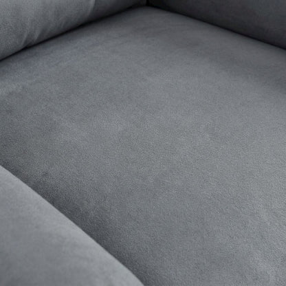 Velvet Glider Recliner Rocker Chair, Two Tone Gray Velvet