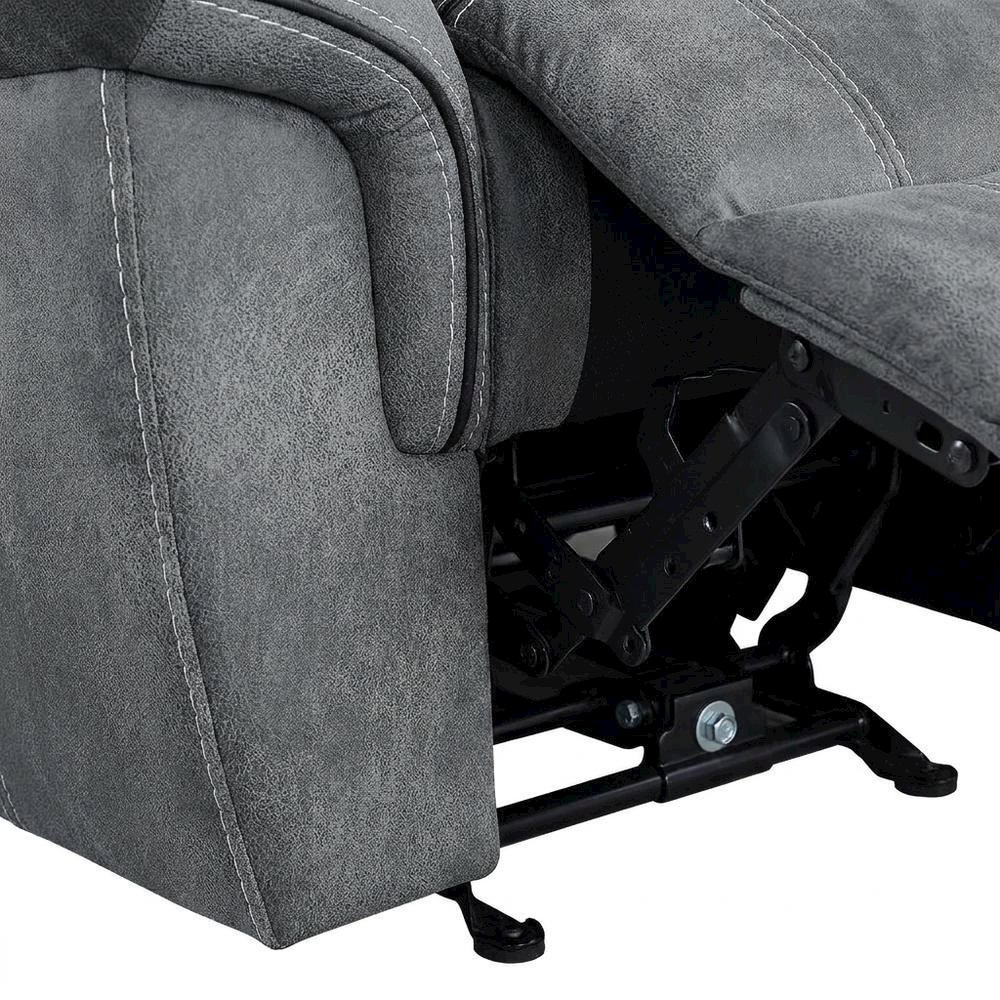 Velvet Glider Recliner Rocker Chair, Two Tone Gray Velvet