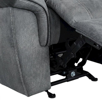 Velvet Glider Recliner Rocker Chair, Two Tone Gray Velvet