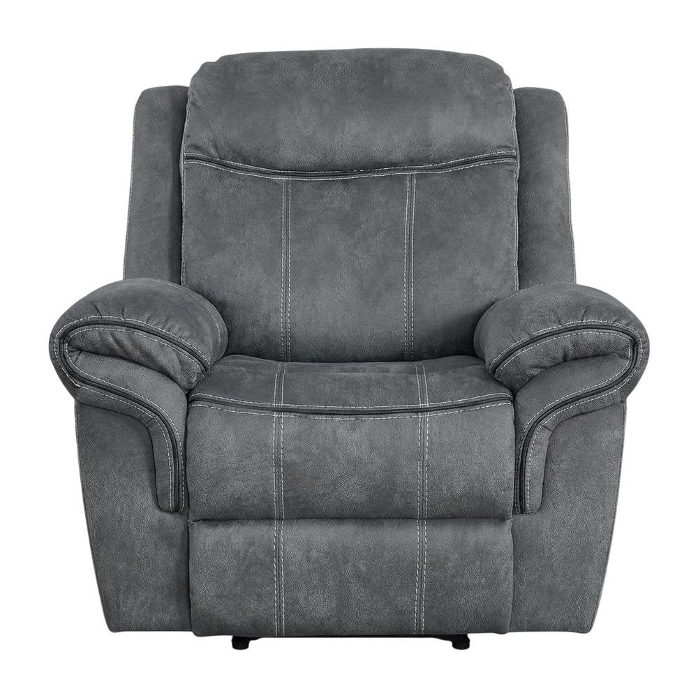 Velvet Glider Recliner Rocker Chair, Two Tone Gray Velvet