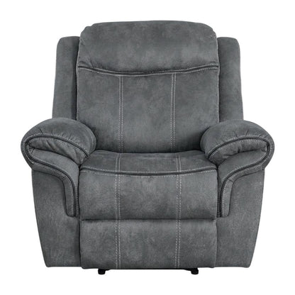 Velvet Glider Recliner Rocker Chair, Two Tone Gray Velvet