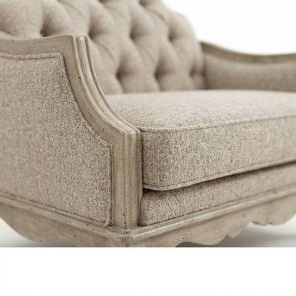 Chelmsford Cotton-Poly Fabric Sofa with 5 Throw, Beige Fabric & Antique Taupe